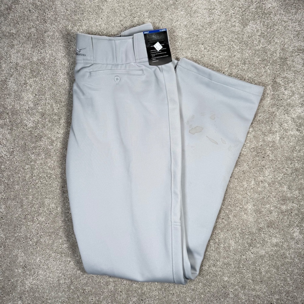 Mizuno Premier Pro G2 Men's XL Grey Baseball Pants Hemmed Bottom Long READ
